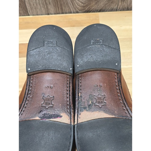 Bass Loafers Woven Leather Tassel Kiltie Slip On 9.5 Brown Dress Shoes Vintage - Picture 11 of 16